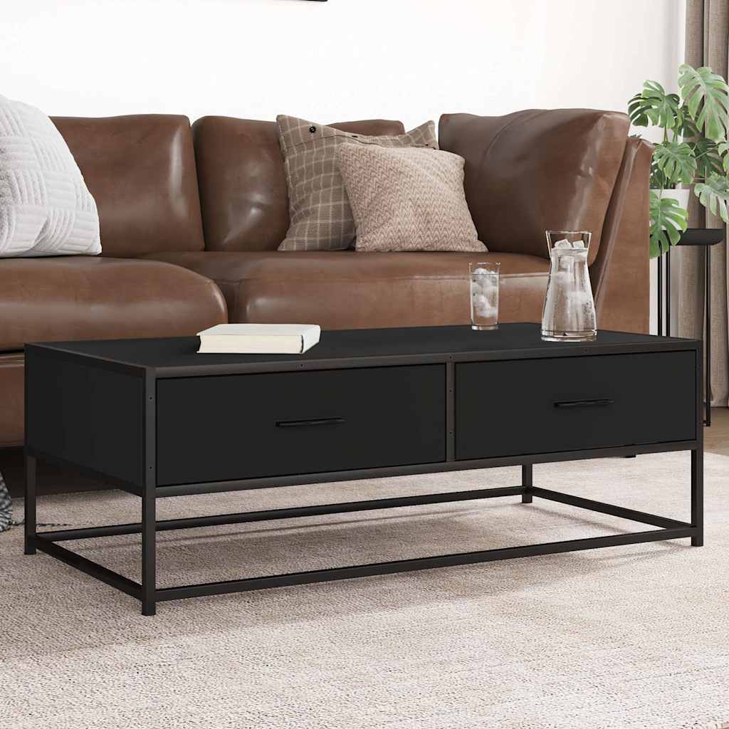 Schwarzer Couchtisch 100x50 cm