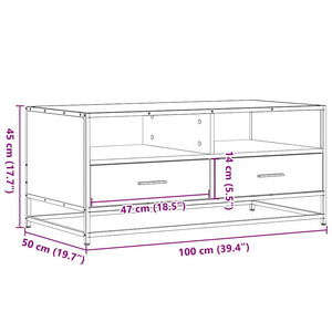 Schwarzer Couchtisch 100x50 cm
