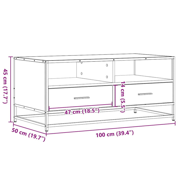 Schwarzer Couchtisch 100x50 cm