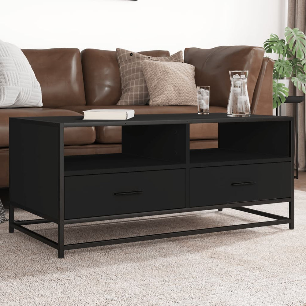 Schwarzer Couchtisch 100x50 cm