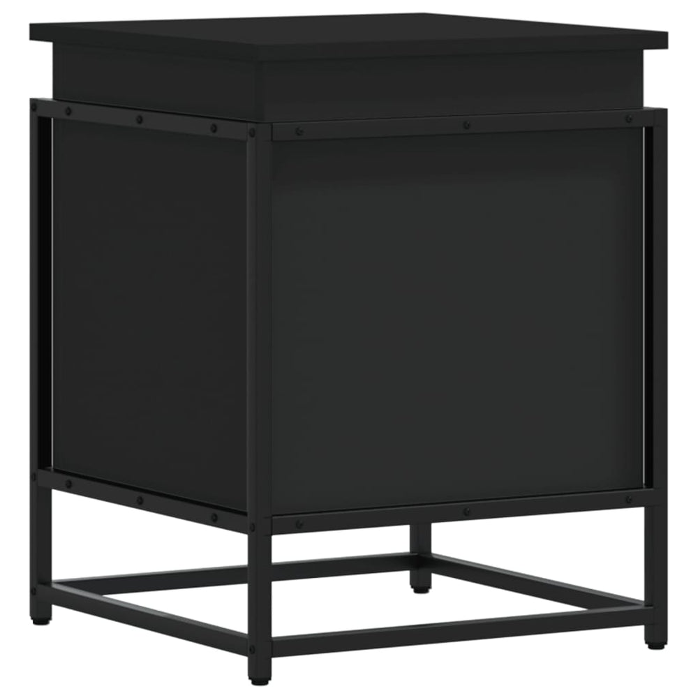 vidaXL Boîte de rangement avec couvercle Noir 40x40x51,5 cm Bois d'ingénierie