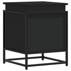 Schwarze Aufbewahrungsbox mit Deckel 40x40x51,5 cm