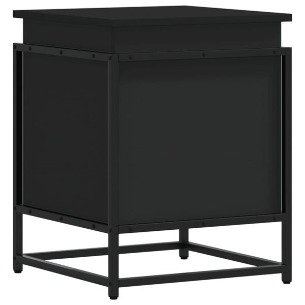Schwarze Aufbewahrungsbox mit Deckel 40x40x51,5 cm