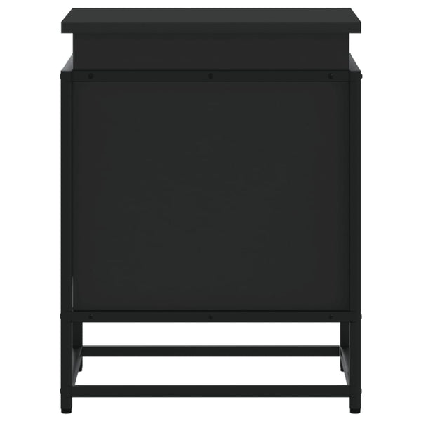 Schwarze Aufbewahrungsbox mit Deckel 40x40x51,5 cm