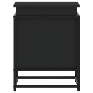 Schwarze Aufbewahrungsbox mit Deckel 40x40x51,5 cm