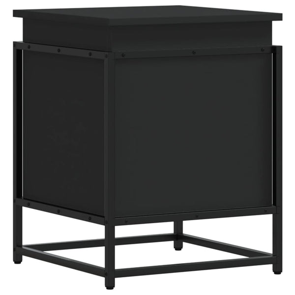 Schwarze Aufbewahrungsbox mit Deckel 40x40x51,5 cm