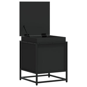 Schwarze Aufbewahrungsbox mit Deckel 40x40x51,5 cm