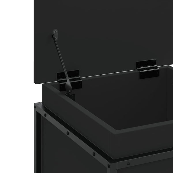 Schwarze Aufbewahrungsbox mit Deckel 40x40x51,5 cm