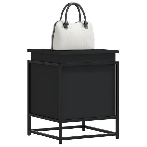 Schwarze Aufbewahrungsbox mit Deckel 40x40x51,5 cm