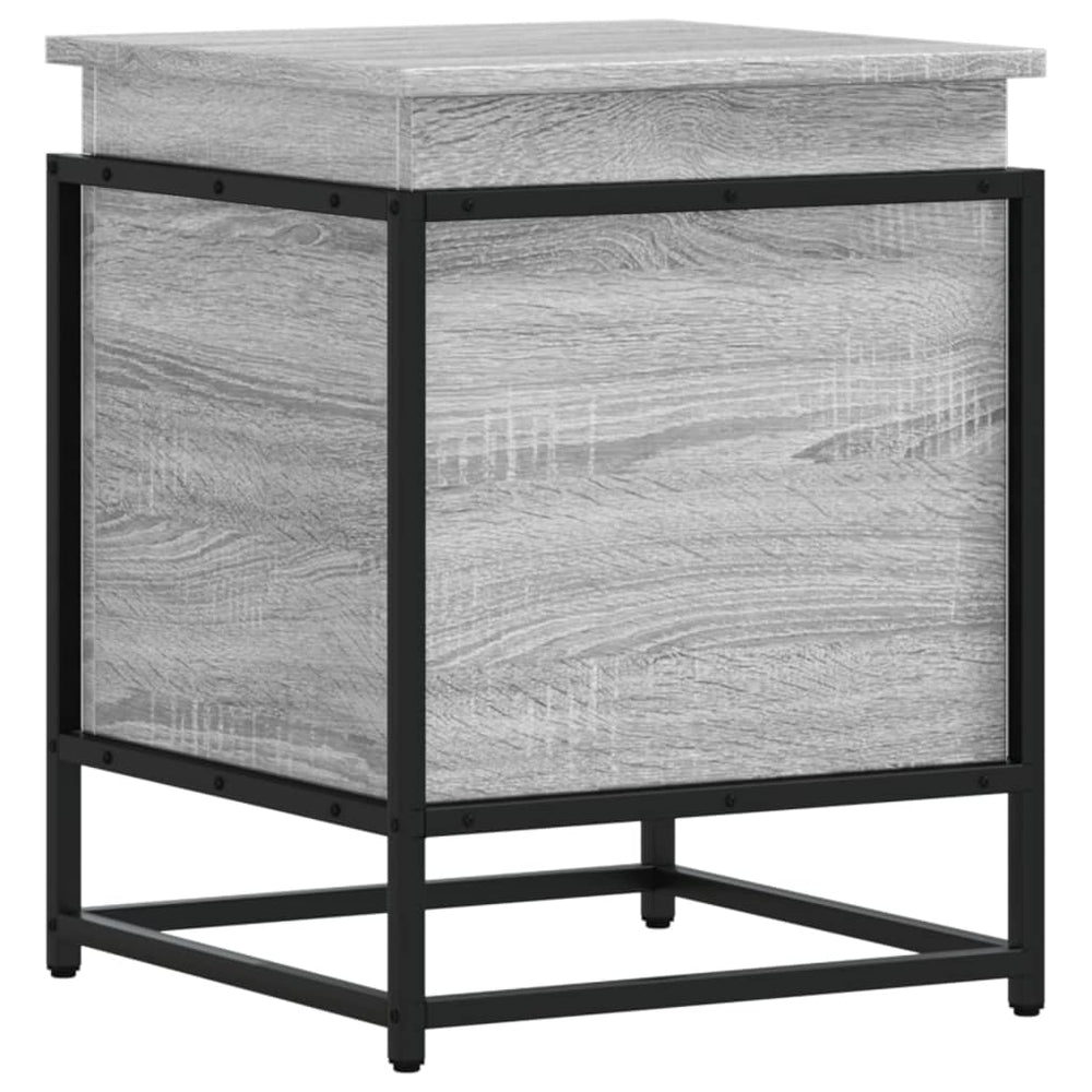 vidaXL Boîte de rangement avec couvercle Gris Sonoma 40x40x51,5 cm
