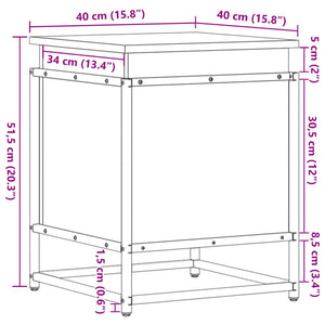 Aufbewahrungsbox Grau Sonoma 40x40x51,5 cm