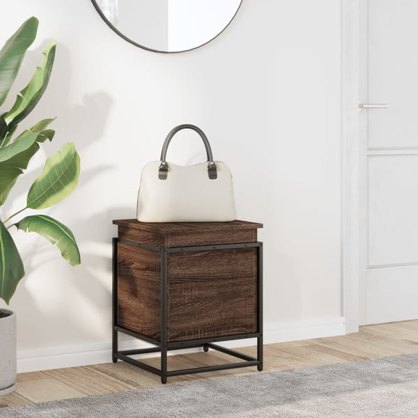 vidaXL Boîte de rangement avec couvercle aspect chêne 40x40x51,5 cm