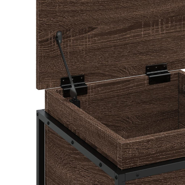 vidaXL Boîte de rangement avec couvercle aspect chêne 40x40x51,5 cm
