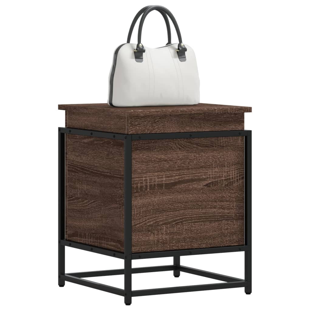 vidaXL Boîte de rangement avec couvercle aspect chêne 40x40x51,5 cm