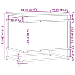Aufbewahrungsbox Sonoma mit Deckel 60x40x51,5 cm