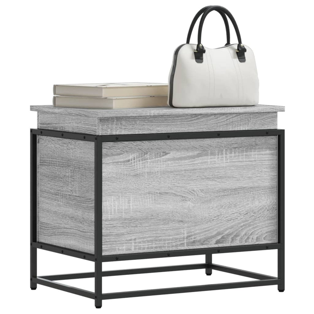 vidaXL Boîte de rangement avec couvercle Gris Sonoma 60x40x51,5 cm