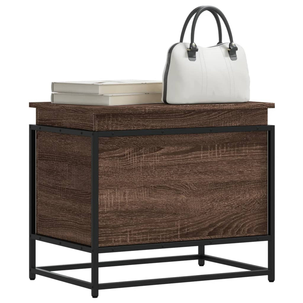 vidaXL Boîte de rangement avec couvercle aspect chêne 60x40x51,5 cm