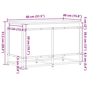 Aufbewahrungsbox Schwarz 80x40x51,5 cm