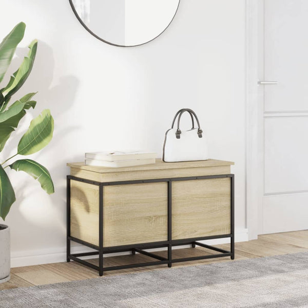 vidaXL Boîte de rangement avec couvercle Sonoma 80x40x51,5 cm Bois d'ingénierie