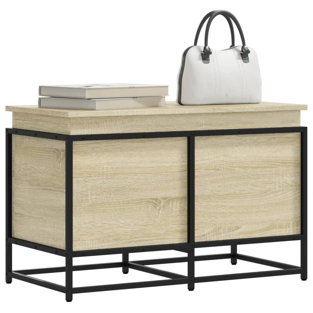 vidaXL Boîte de rangement avec couvercle Sonoma 80x40x51,5 cm Bois d'ingénierie