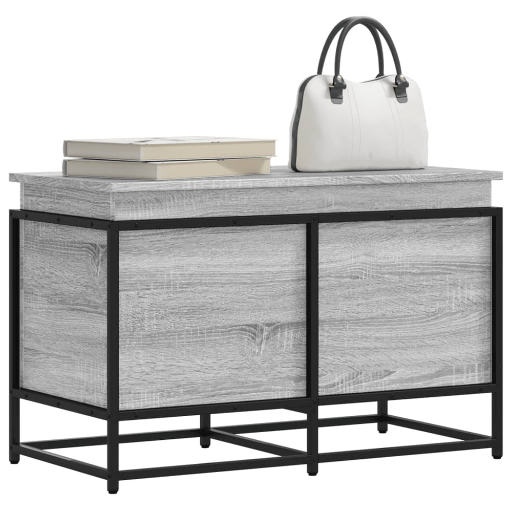 vidaXL Coffre de rangement avec couvercle Gris Sonoma 80x40x51,5 cm