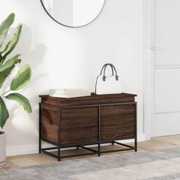 vidaXL Boîte de rangement avec couvercle aspect chêne 80x40x51,5 cm