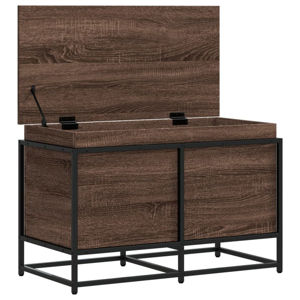 vidaXL Boîte de rangement avec couvercle aspect chêne 80x40x51,5 cm