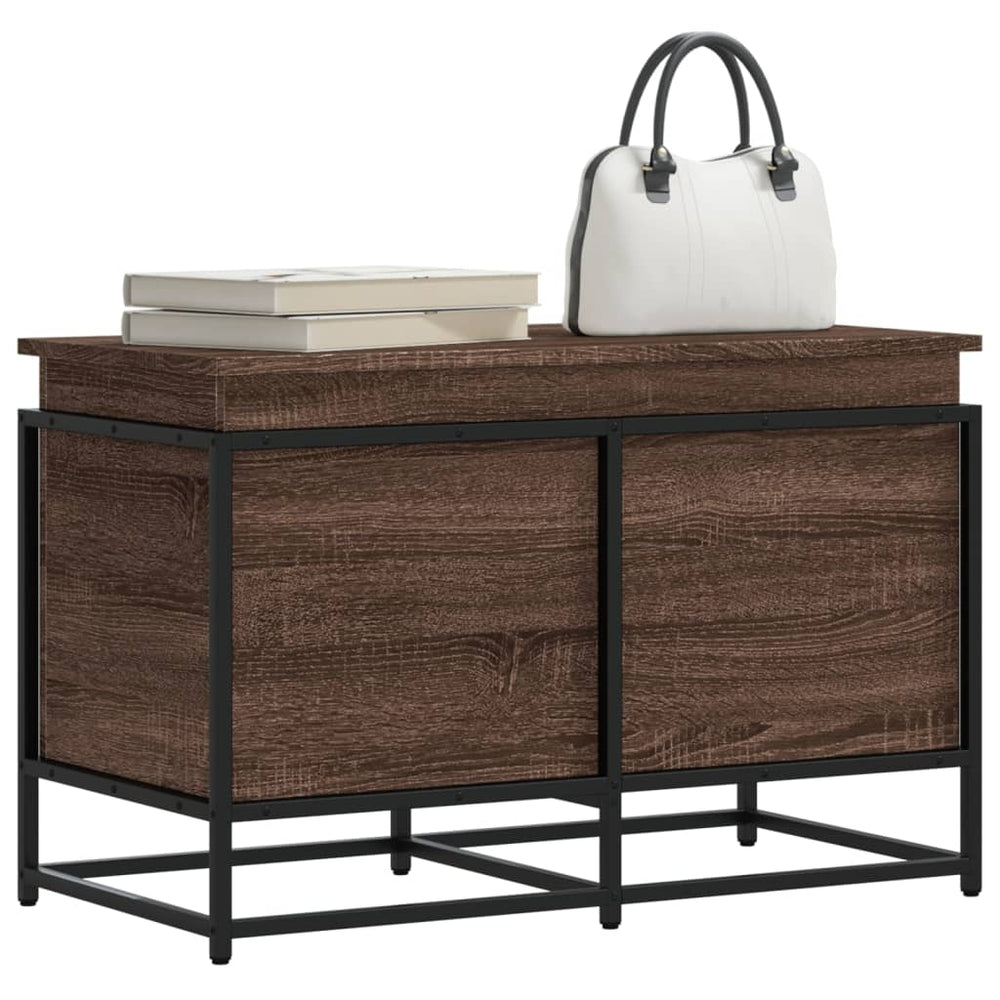 vidaXL Boîte de rangement avec couvercle aspect chêne 80x40x51,5 cm