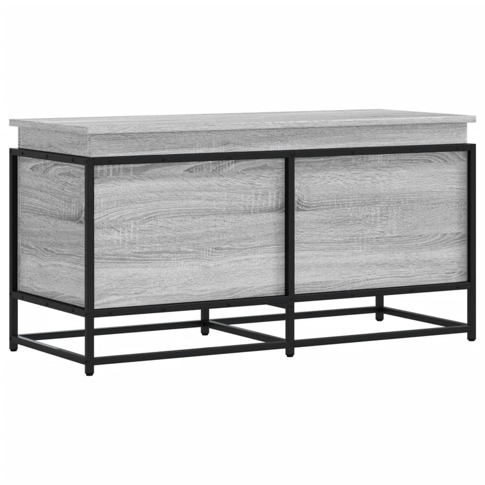 vidaXL Coffre de rangement avec couvercle Gris Sonoma 100x40x51,5 cm