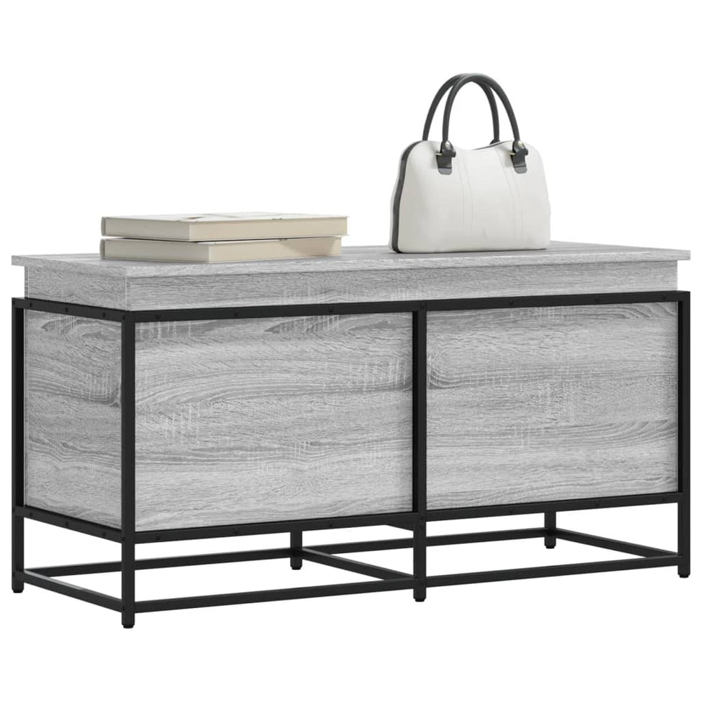 vidaXL Coffre de rangement avec couvercle Gris Sonoma 100x40x51,5 cm