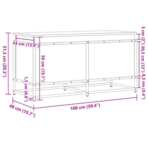 Aufbewahrungsbox Eichen-Optik mit Deckel 100x40x51,5 cm