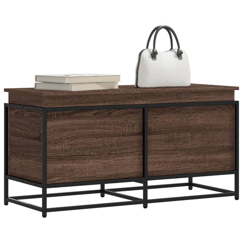 vidaXL Coffre de rangement avec couvercle aspect chêne 100x40x51,5 cm