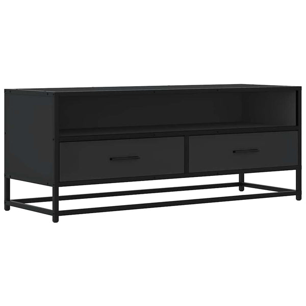 Schwarzer TV-Schrank 100 cm mit Metallgestell