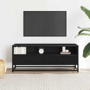 Schwarzer TV-Schrank 100 cm mit Metallgestell