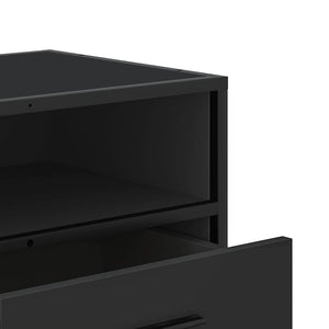 Schwarzer TV-Schrank 100 cm mit Metallgestell