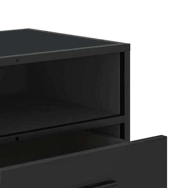 Schwarzer TV-Schrank 100 cm mit Metallgestell