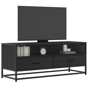 Schwarzer TV-Schrank 100 cm mit Metallgestell