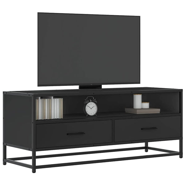 Schwarzer TV-Schrank 100 cm mit Metallgestell
