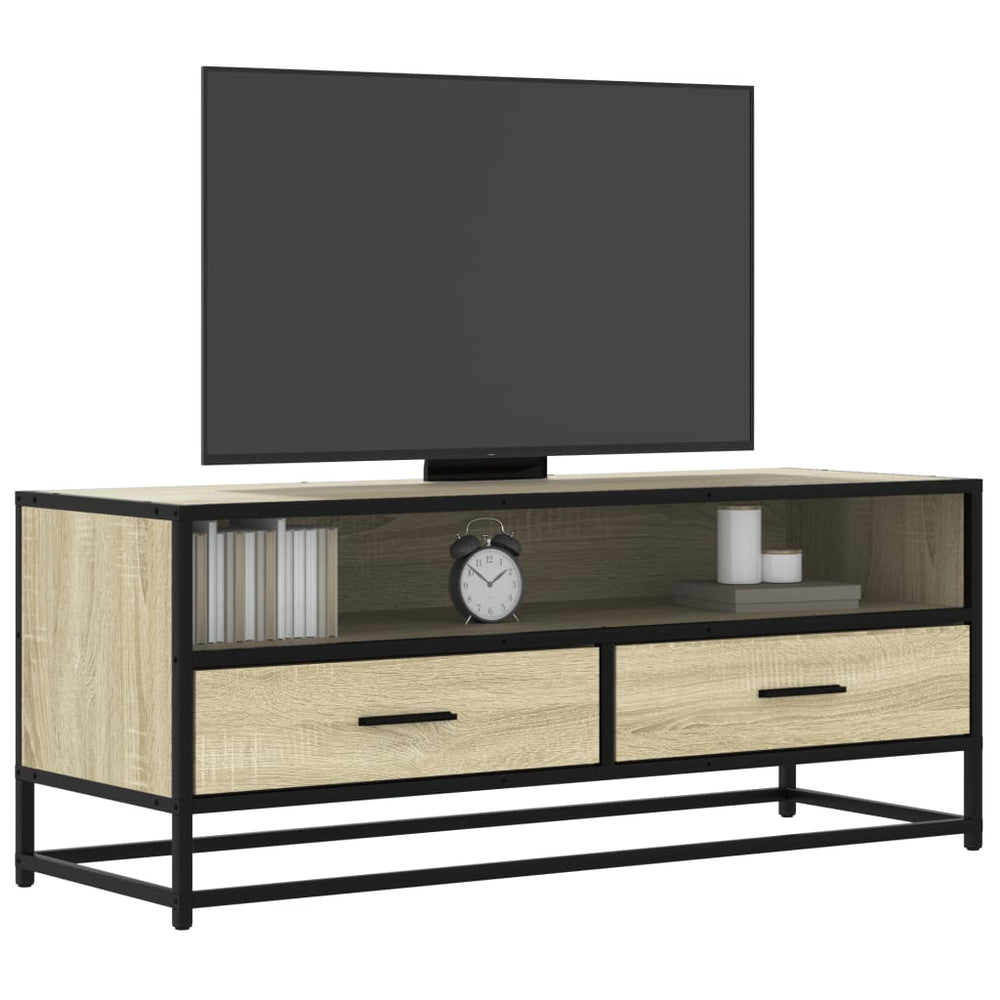 Meuble TV vidaXL chêne Sonoma 100x34,5x40 cm aggloméré et métal