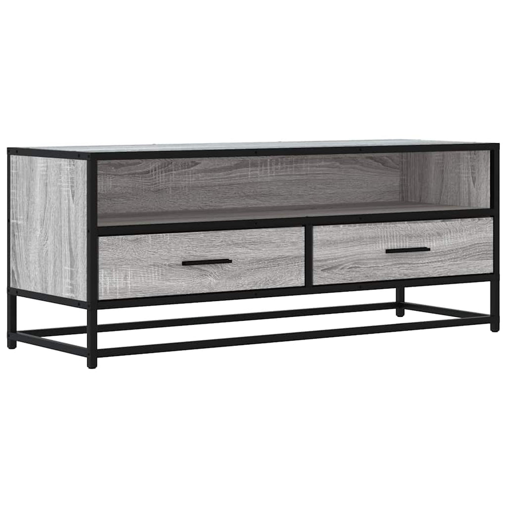 vidaXL Meuble TV Gris Sonoma 100x34,5x40 cm, bois d'ingénierie et métal