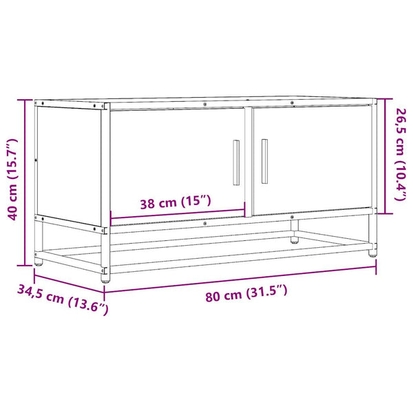 TV-Schrank Grau Sonoma 80 cm