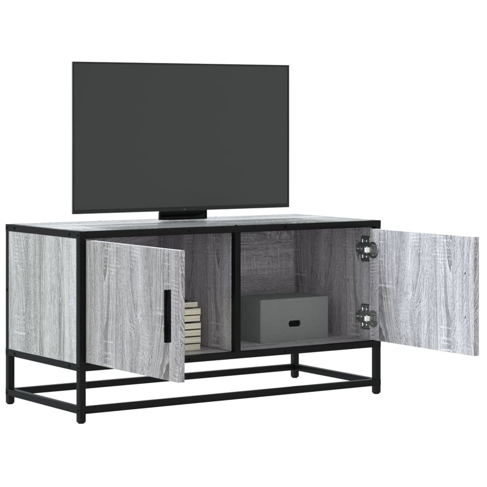 vidaXL Meuble TV Gris Sonoma 80x34,5x40 cm Bois d'ingénierie et métal