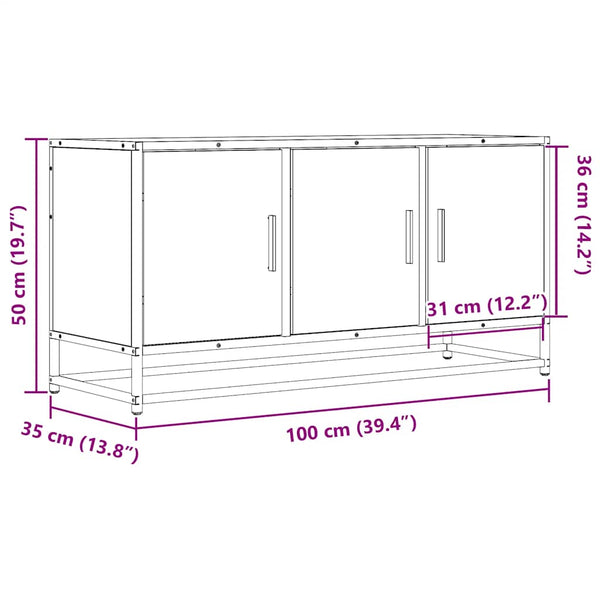 Schwarzer TV-Schrank 100 cm