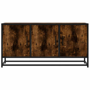 vidaXL Meuble TV chêne fumé 100x35x50 cm, bois d'ingénierie et métal