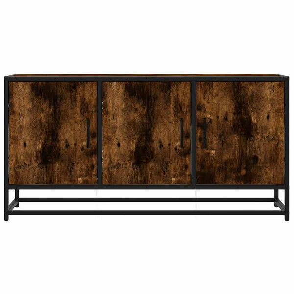 vidaXL Meuble TV chêne fumé 100x35x50 cm, bois d'ingénierie et métal