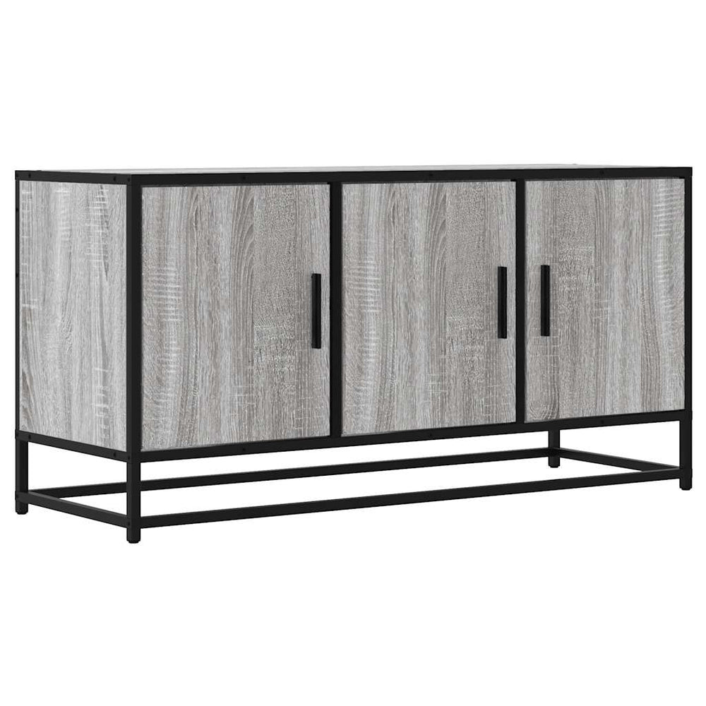 vidaXL Meuble TV Gris Sonoma 100x35x50 cm Bois d'ingénierie et métal