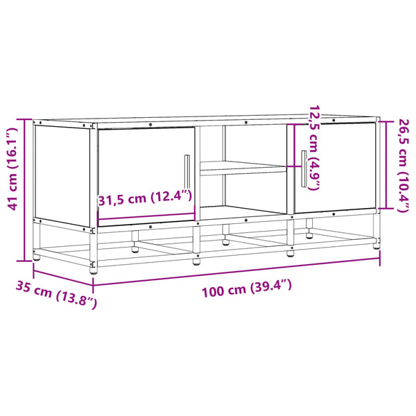 TV-Schrank Eichenoptik 100 cm