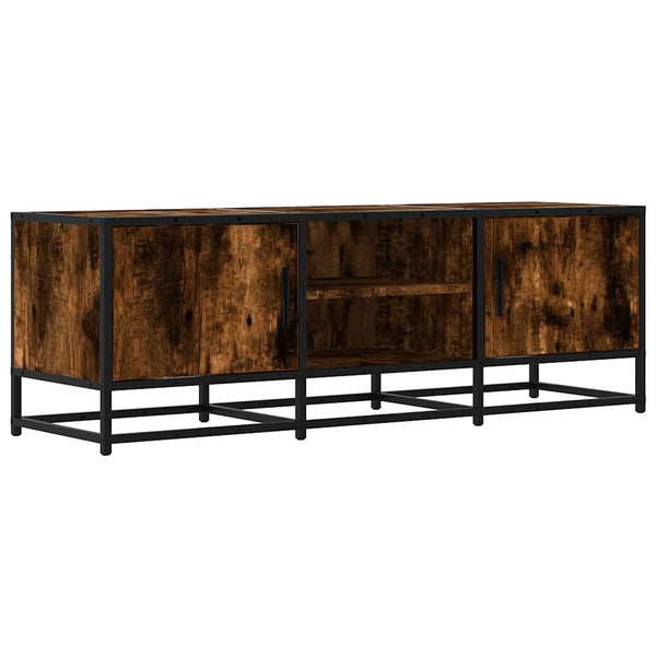 vidaXL Meuble TV chêne fumé 120x35x41 cm bois d'ingénierie et métal