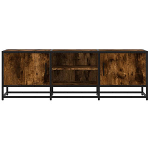 vidaXL Meuble TV chêne fumé 120x35x41 cm bois d'ingénierie et métal
