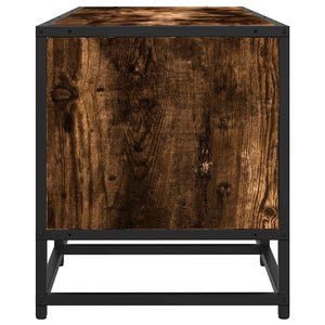 vidaXL Meuble TV chêne fumé 120x35x41 cm bois d'ingénierie et métal